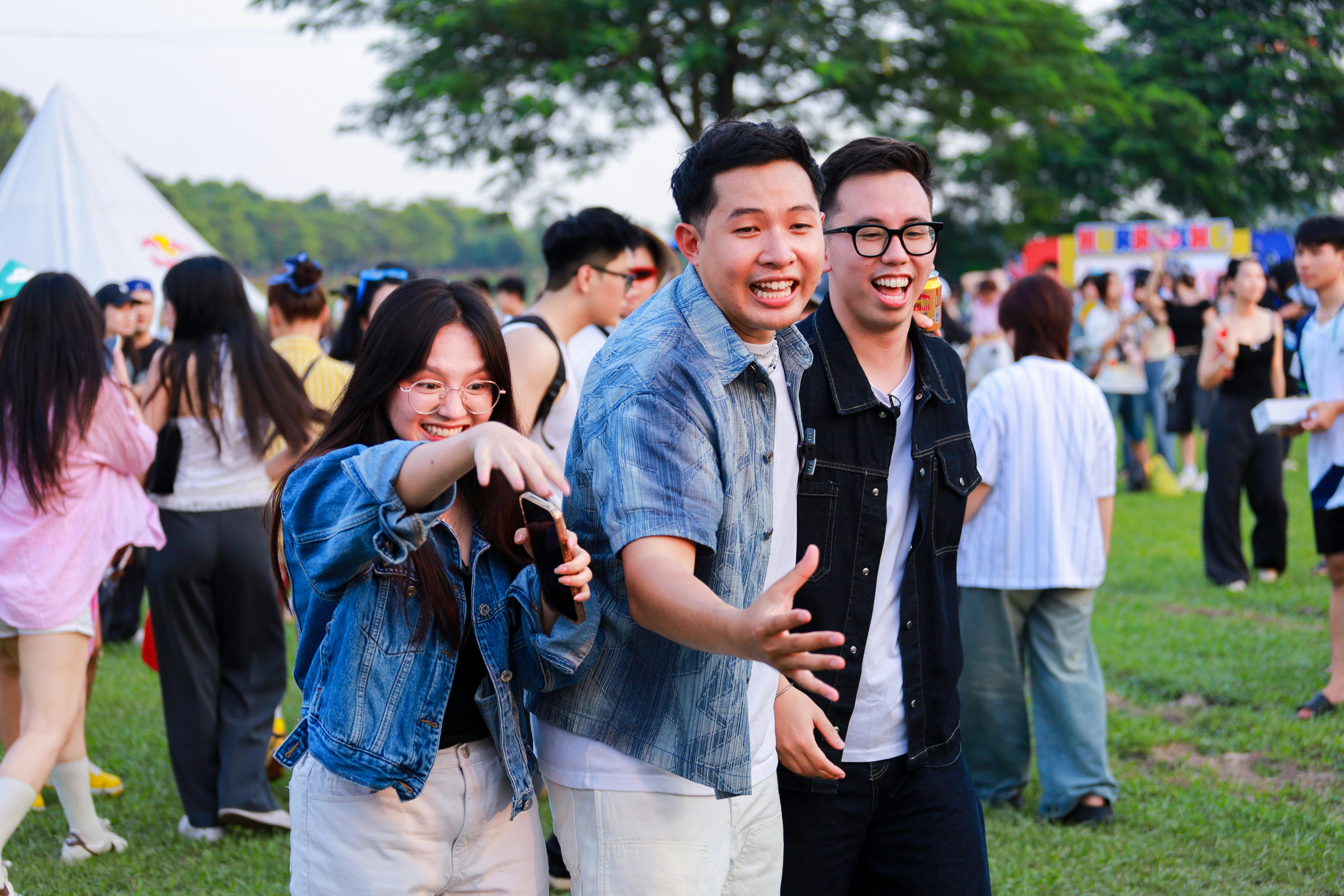 Friends laughing together at a community gathering